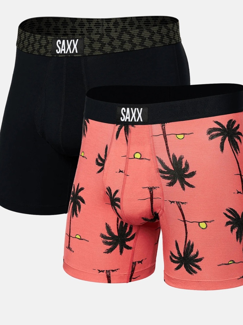 SAXX Ultra Super Soft 2 Pack Stretch Boxer Briefs, Palm Black, Smalls, NWOT